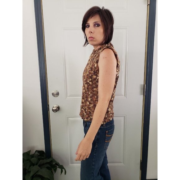 90s Does 70s Crochet Sweater Vest - Picture 2 of 4